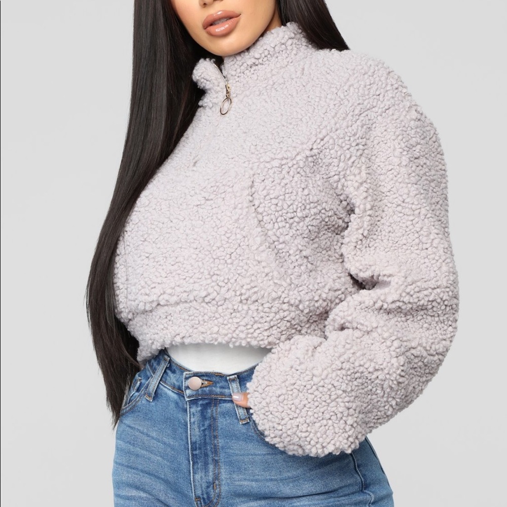 Fashion nice love of mine jacket/ crop top fluffy